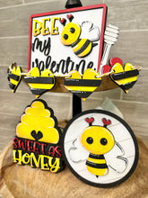 Load image into Gallery viewer, Bee Valentine Quick and Easy Tiered Tray File SVG, Glowforge, LuckyHeartDesignsCo