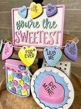 Load image into Gallery viewer, Hearts Valentines Quick and Easy Tiered Tray File SVG, Glowforge Conversation, LuckyHeartDesignsCo