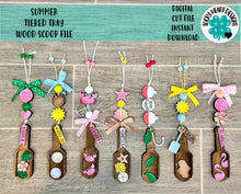 Load image into Gallery viewer, Summer Tiered Tray Wood Scoop File SVG, Glowforge Beach Fishing, LuckyHeartDesignsCo