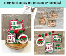 Load image into Gallery viewer, Elf Christmas Quick and Easy Tiered Tray File SVG, Glowforge Holiday, LuckyHeartDesignsCo