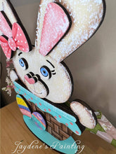 Load image into Gallery viewer, Bunny Basket Easter Standing File SVG, Glowforge Kids Craft, LuckyHeartDesignsCo