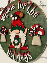 Load image into Gallery viewer, Gnome for the Holidays Christmas Door Hanger File SVG, Glowforge, LuckyHeartDesignsCo