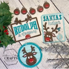 Load image into Gallery viewer, Rudolph Quick and Easy Tiered Tray File SVG, Glowforge Christmas, LuckyHeartDesignsCo