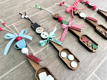 Load image into Gallery viewer, Winter Christmas Tiered Tray Wood Scoop File SVG, Glowforge Bead Garland, LuckyHeartDesignsCo