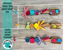 Load image into Gallery viewer, Birthday Tiered Tray Wood Scoop File SVG, Glowforge, LuckyHeartDesignsCo