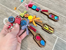 Load image into Gallery viewer, Birthday Tiered Tray Wood Scoop File SVG, Glowforge, LuckyHeartDesignsCo