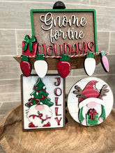 Load image into Gallery viewer, Gnome Christmas Quick and Easy Tiered Tray File SVG, Glowforge, LuckyHeartDesignsCo