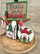 Load image into Gallery viewer, Gnome Christmas Quick and Easy Tiered Tray File SVG, Glowforge, LuckyHeartDesignsCo