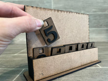 Load image into Gallery viewer, Countdown Shelf Sitter File SVG, Glowforge Interchangeable, LuckyHeartDesignsCO