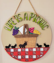 Load image into Gallery viewer, Picnic Door Hanger File SVG, Glowforge, LuckyHeartDesignsCO