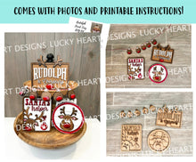 Load image into Gallery viewer, Rudolph Quick and Easy Tiered Tray File SVG, Glowforge Christmas, LuckyHeartDesignsCo