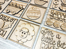 Load image into Gallery viewer, Eggstra Easter Interchangeable Leaning Sign File SVG, Glowforge Tiered Tray, Spring, LuckyHeartDesignsCo