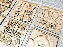 Load image into Gallery viewer, Eggstra Easter Interchangeable Leaning Sign File SVG, Glowforge Tiered Tray, Spring, LuckyHeartDesignsCo