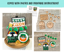 Load image into Gallery viewer, Pinch Proof St Patricks Day Quick and Easy Tiered Tray File SVG, Glowforge Leprechaun, LuckyHeartDesignsCo
