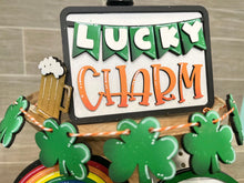 Load image into Gallery viewer, Pinch Proof St Patricks Day Quick and Easy Tiered Tray File SVG, Glowforge Leprechaun, LuckyHeartDesignsCo