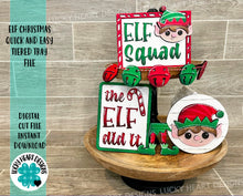 Load image into Gallery viewer, Elf Christmas Quick and Easy Tiered Tray File SVG, Glowforge Holiday, LuckyHeartDesignsCo