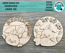 Load image into Gallery viewer, Easter Bunny Hop Eggstra Door Hanger File SVG, Glowforge, LuckyHeartDesignsCo
