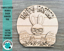Load image into Gallery viewer, Happy Easter Bunny Door Hanger File SVG, Glowforge, LuckyHeartDesignsCo