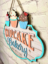 Load image into Gallery viewer, Cupcake Bakery Door Hanger File SVG, Glowforge, Valentines, LuckyHeartDesignsCo