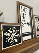 Load image into Gallery viewer, Let It Snow Farmhouse Sign Trio Sign File SVG, Glowforge Winter Snowflake, LuckyheartDesignsCo