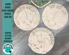 Load image into Gallery viewer, Easter Bunny Door Hanger Bundle File SVG, Glowforge, LuckyHeartDesignsCo