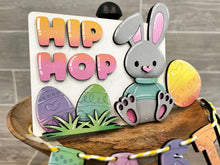 Load image into Gallery viewer, Hip Hop Bunny Quick and Easy Tiered Tray File SVG, Glowforge Easter, LuckyHeartDesignsCo