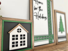 Load image into Gallery viewer, Home for the Holidays Christmas Sign Trio File SVG, Glowforge, LuckyHeartDesignsCo