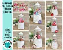 Load image into Gallery viewer, Valentine's Day Gumball Machine Filler File SVG, Glowforge, LuckyHeartDesignsCo