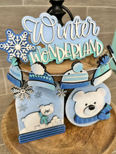 Load image into Gallery viewer, Winter Bear Quick and Easy Tiered Tray File SVG, Glowforge polar bear , LuckyHeartDesignsCo