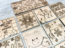 Load image into Gallery viewer, Winter Wonderland Interchangeable Leaning Sign File SVG, glowforge Snowman, Tiered Tray, LuckyHeartDesignsCo