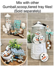 Load image into Gallery viewer, Winter Bundle Gumball Scoop Sign File SVG, Glowforge, Tiered Tray, LuckyHeartDesignsCo