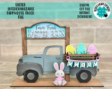 Load image into Gallery viewer, Easter Interchangeable Farmhouse Truck File SVG, Glowforge, LuckyHeartDesignsCo