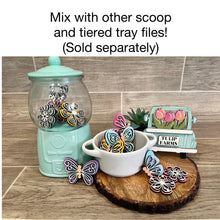 Load image into Gallery viewer, Spring Gumball Machine Filler File SVG, Glowforge Butterfly Tiered Tray, LuckyHeartDesignsCO