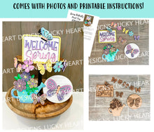 Load image into Gallery viewer, Spring Butterfly Quick and Easy Tiered Tray File SVG, Glowforge, LuckyHeartDesignsCo