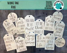 Load image into Gallery viewer, WINE Tag File SVG, Glowforge, LuckyHaertDesignsCO