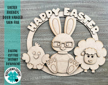 Load image into Gallery viewer, Easter Friends Door Hanger File SVG, Glowforge, LuckyHeartDesignsCo