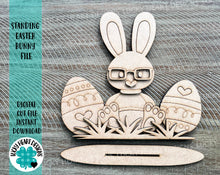 Load image into Gallery viewer, Standing Easter Bunny File SVG, Glowforge, LuckyHeartDesignsCo