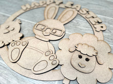Load image into Gallery viewer, Easter Friends Door Hanger File SVG, Glowforge, LuckyHeartDesignsCo