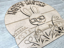 Load image into Gallery viewer, Happy Easter Bunny Door Hanger File SVG, Glowforge, LuckyHeartDesignsCo
