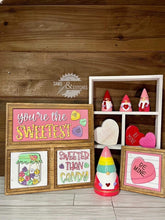 Load image into Gallery viewer, Hearts Valentine Interchangeable Leaning Sign File SVG, Glowforge Tiered Tray, LuckyHeartDesignsCo