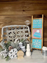 Load image into Gallery viewer, Winter Wonderland Interchangeable Leaning Sign File SVG, glowforge Snowman, Tiered Tray, LuckyHeartDesignsCo
