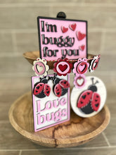 Load image into Gallery viewer, Ladybug Valentine Quick and Easy Tiered Tray File SVG, Glowforge, LuckyHeartDesignsCo
