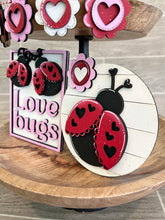 Load image into Gallery viewer, Ladybug Valentine Quick and Easy Tiered Tray File SVG, Glowforge, LuckyHeartDesignsCo