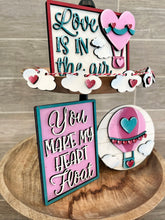 Load image into Gallery viewer, Hot Air Balloon Valentine Quick and Easy Tiered Tray File SVG, Glowforge, LuckyHeartDesignsCo