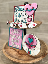 Load image into Gallery viewer, Hot Air Balloon Valentine Quick and Easy Tiered Tray File SVG, Glowforge, LuckyHeartDesignsCo