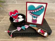 Load image into Gallery viewer, Hot Air Balloon Valentines Bundle Gumball Scoop Sign File SVG, Glowforge, Tiered Tray, LuckyHeartDesignsCo