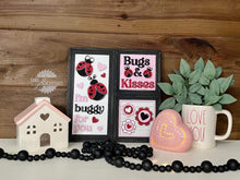 Load image into Gallery viewer, Ladybug Valentines Interchangeable Leaning Sign File SVG, Tiered Tray, Glowforge, LuckyHeartDesignsCo