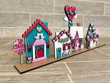 Load image into Gallery viewer, Love Valentine's Day Standing Houses File SVG, Tiered Tray Decor, Glowforge, LuckyHeartDesignsCo