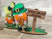 Load image into Gallery viewer, Standing Leprechaun Gnome St. Patrick's Day File SVG, Tiered Tray Holiday Decor, Glowforge, LuckyHeartDesignsCo