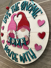 Load image into Gallery viewer, Valentines Gnome Couple Door Hanger Sign File SVG, Glowforge, LuckyHeartDesignsCo
